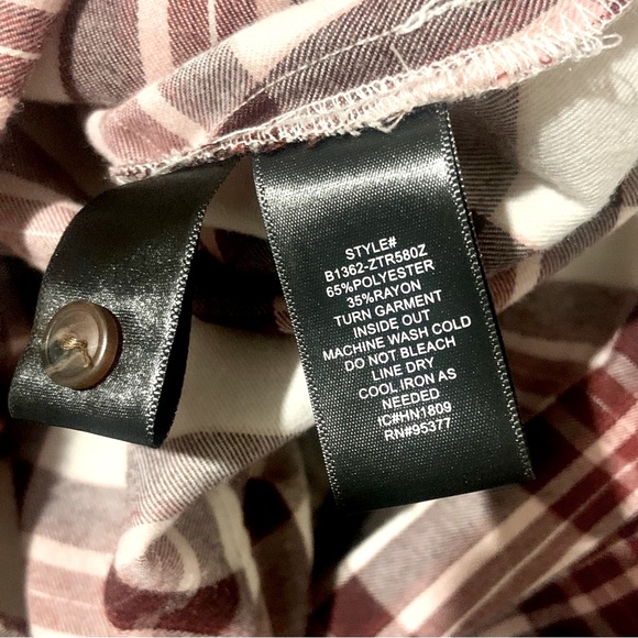 ✂️50%🌺NEW SANCTUARY BOYFRIEND FORLIFE RENEGADE PLAIDLONGSLEEVE BUTTONDOWN SHIRT - Picture 9 of 11